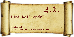 Lini Kalliopé névjegykártya